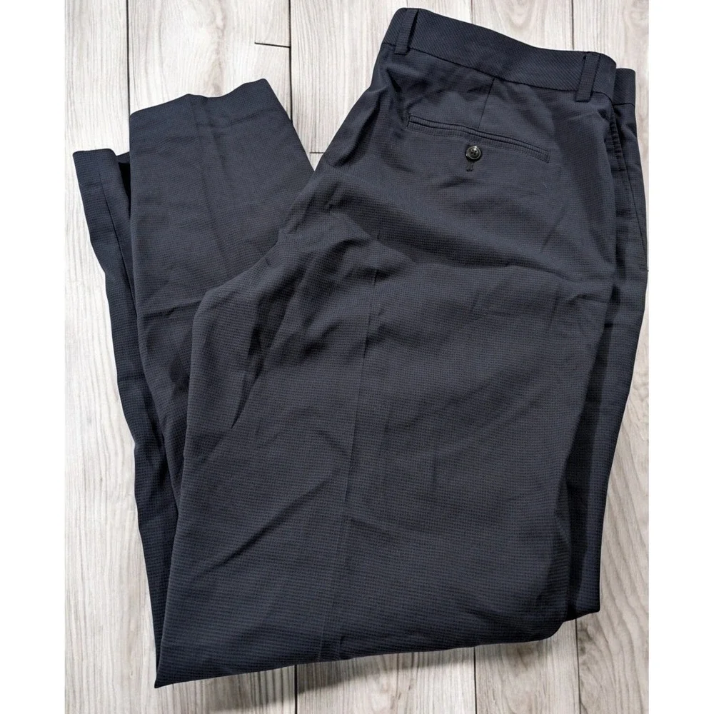 New Walter Hagen Golf Pants 38x32 PLain‎ Flat Front Comfort Stretch Waist Blue
